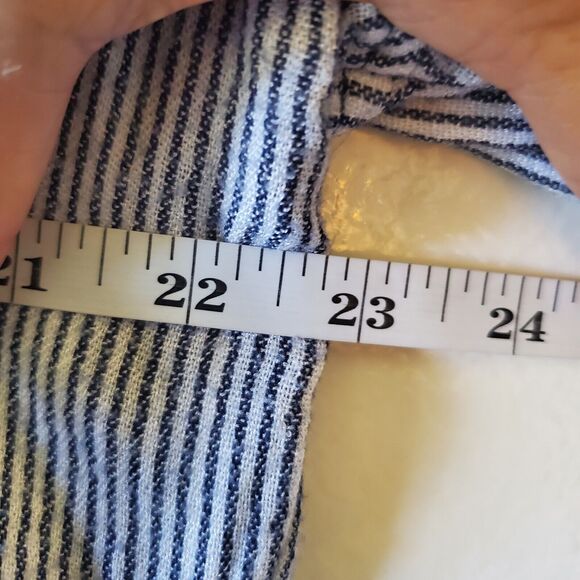 Free People On the Road Stripes Oversize Hi-Lo Hem Oxford Shirt Top S Women - Picture 7 of 12